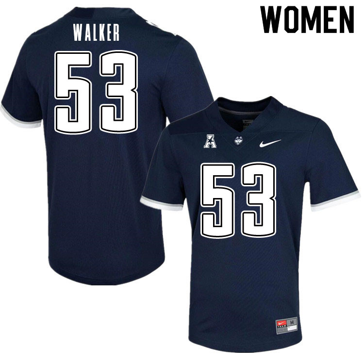 Women #53 Sidney Walker Uconn Huskies College Football Jerseys Sale-Navy